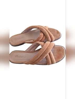 Madewell Skyler Slide Sandal In Suede, Bittersweet 9.5